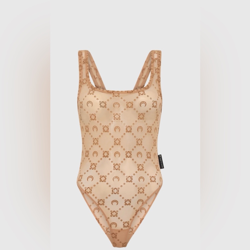 Authentic MARINE SERRE RECYCLED MESH FLOCK BODYSUIT